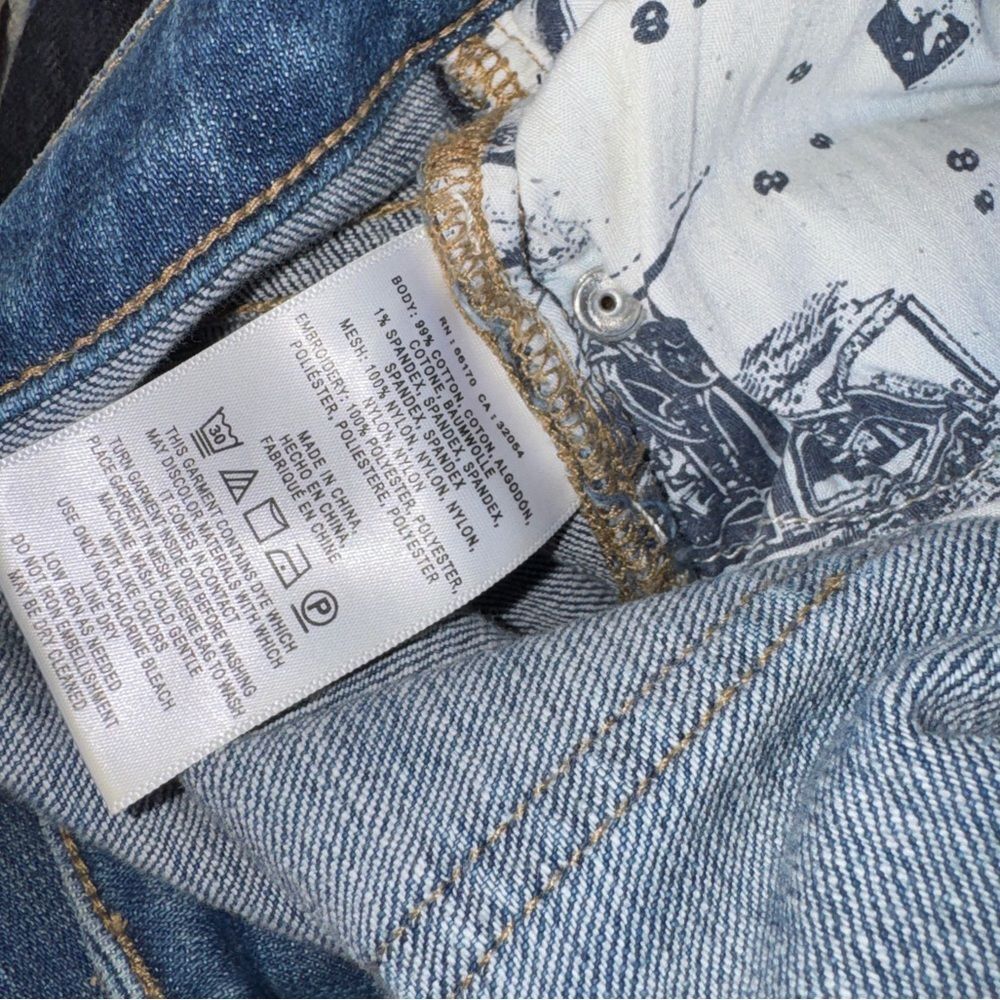 Pilcro & The Letterpress by Anthropologie Tiered Flounce Lace Hem Jeans Size 25 - Picture 6 of 11